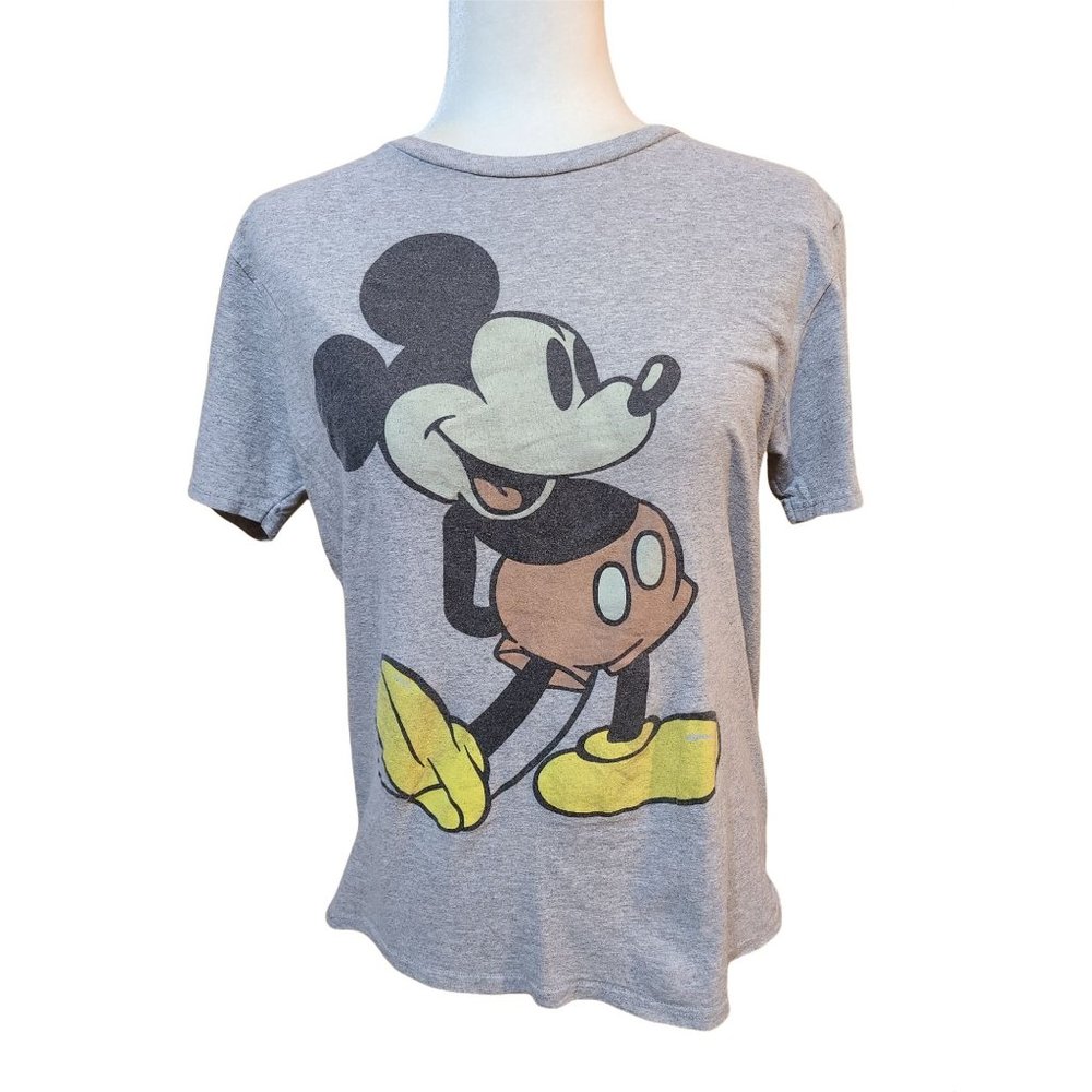Classic Disney Mickey Mouse Tee Women's Sz M Short Sleeve Shirt Grey